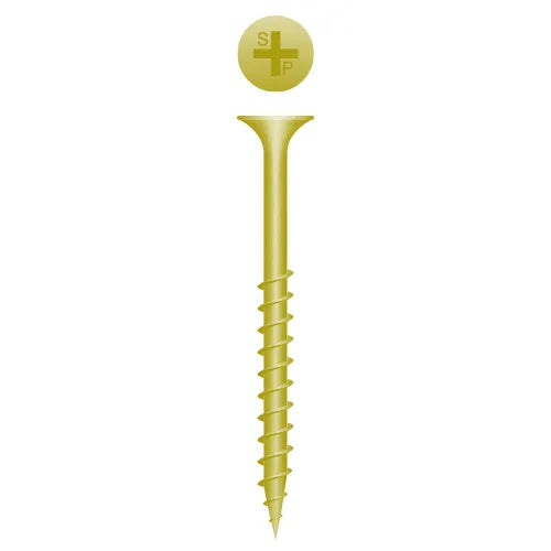 1033SY Phillips Bugle Head, Coarse Thread, Zinc Yellow Plated, 10 x 3-3/4, Box of 800