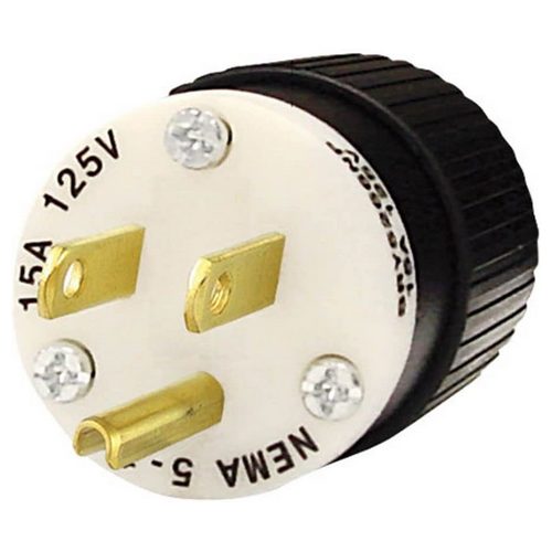 Professional Grade 15-Amp 5-15P Straight Blade Plug, 125 Volt Polar Tool & Supply