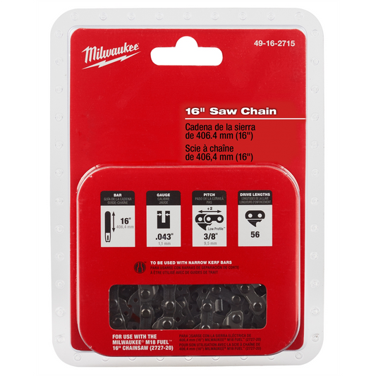 Milwaukee 16 in. .043 56 Link Replacement Chainsaw Chain Milwaukee Tools