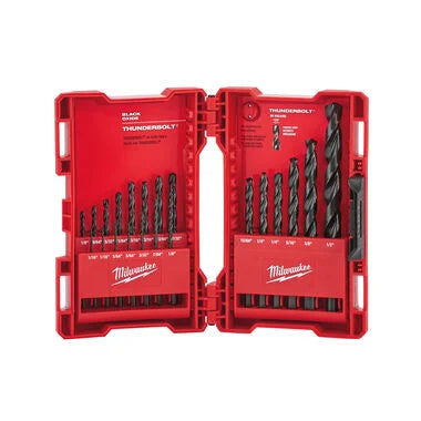 Milwaukee® THUNDERBOLT® 21PC Black Oxide Drill Bit Set – Heavy-Duty Performance for Any Job (48-89-2801)