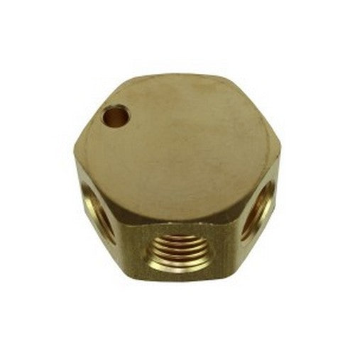 3 Port Flat Hex Manifold, 3/8" In x 3/8" Out