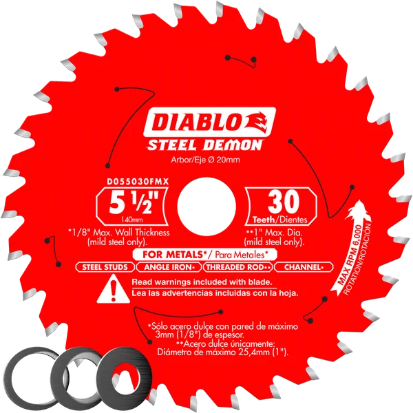 Diablo D055030FMX 5‑1/2" x 30-Teeth Steel Demon™ Saw Blade for Medium Metal Diablo