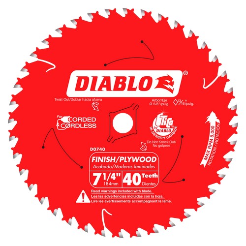 7-1/4 in. x 40 Tooth Finish Saw Blade