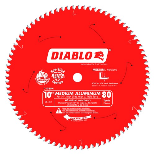 10 in. x 80 Tooth Medium Aluminum Saw Blade