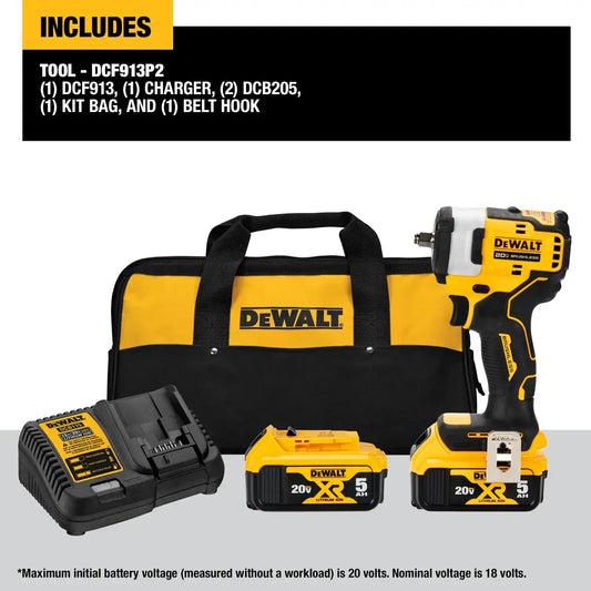 20V MAX* 3/8 IN. CORDLESS IMPACT WRENCH WITH HOG RING ANVIL KIT DCF913P2
