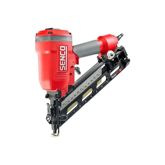 Red Senco nail gun on a white background