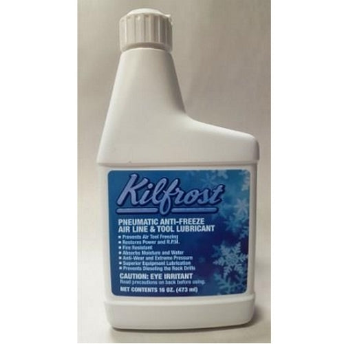 A white bottle with a blue label that reads kilfrost antifreexe
