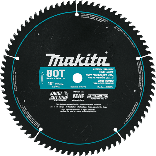 Makita 10" 80T Ultra‑Coated Miter Saw Blade Makita Products
