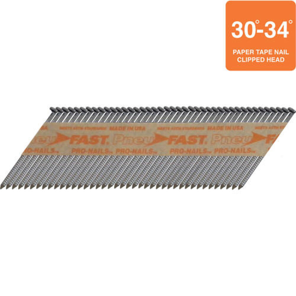 2" x .120" Paper Brite Ring Shank Clipped Head Framing Nails Pneu-Fast