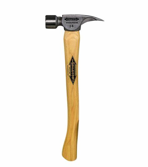 Stiletto 14 oz Titanium Milled Face Hammer with 18 in. Curved Hickory Handle Stiletto
