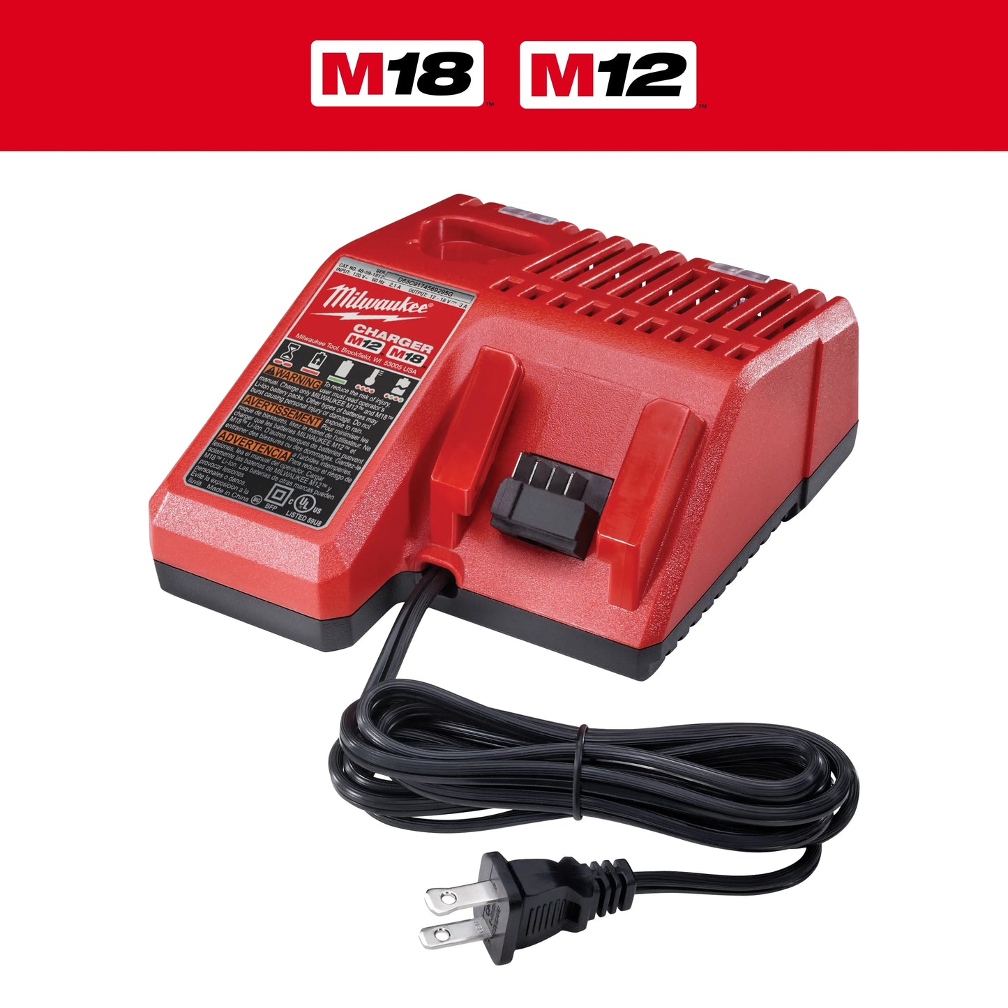 Milwaukee M18™ & M12™ Multi-Voltage Charger (48-59-1812)