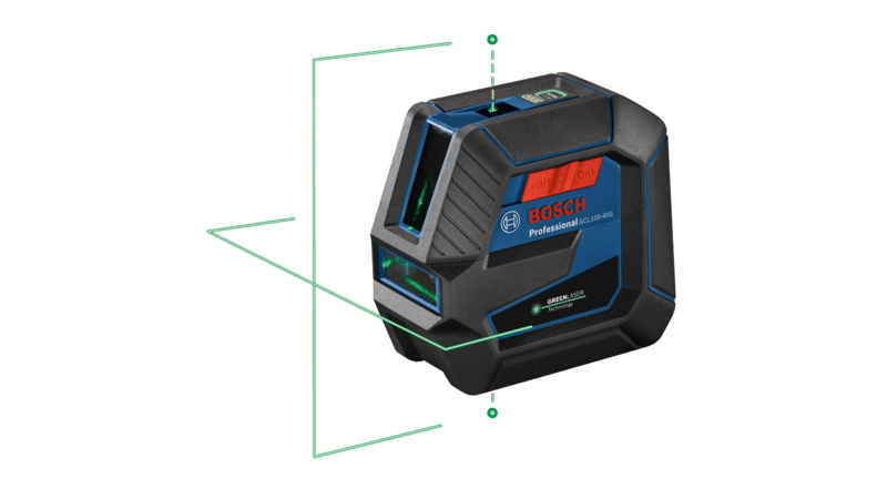 Green-Beam Self-Leveling Cross-Line Laser with Plumb Points Bosch