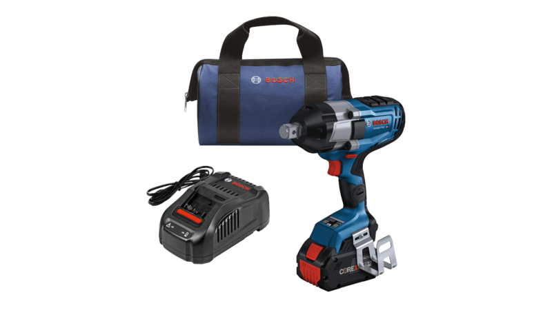 PROFACTOR 18V Connected 3/4 In. Impact Wrench Kit with Friction Ring and Thru-Hole and (1) CORE18V 8.0 Ah PROFACTOR Performance Battery Bosch
