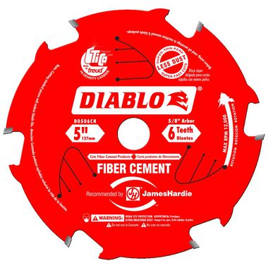 Freud D0506CH 5" 6T Fiber Cement Thin Kerf Circular Saw Blade
