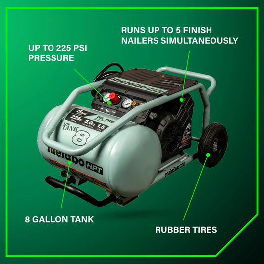 The TANK 8-Gal Trolley Air Compressor EC1315SM