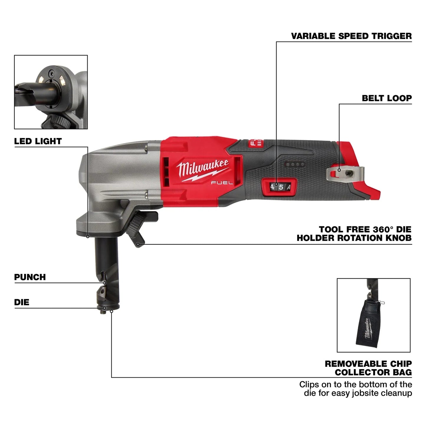 M12 FUEL™ 16 Gauge Variable Speed Nibbler Milwaukee Tools