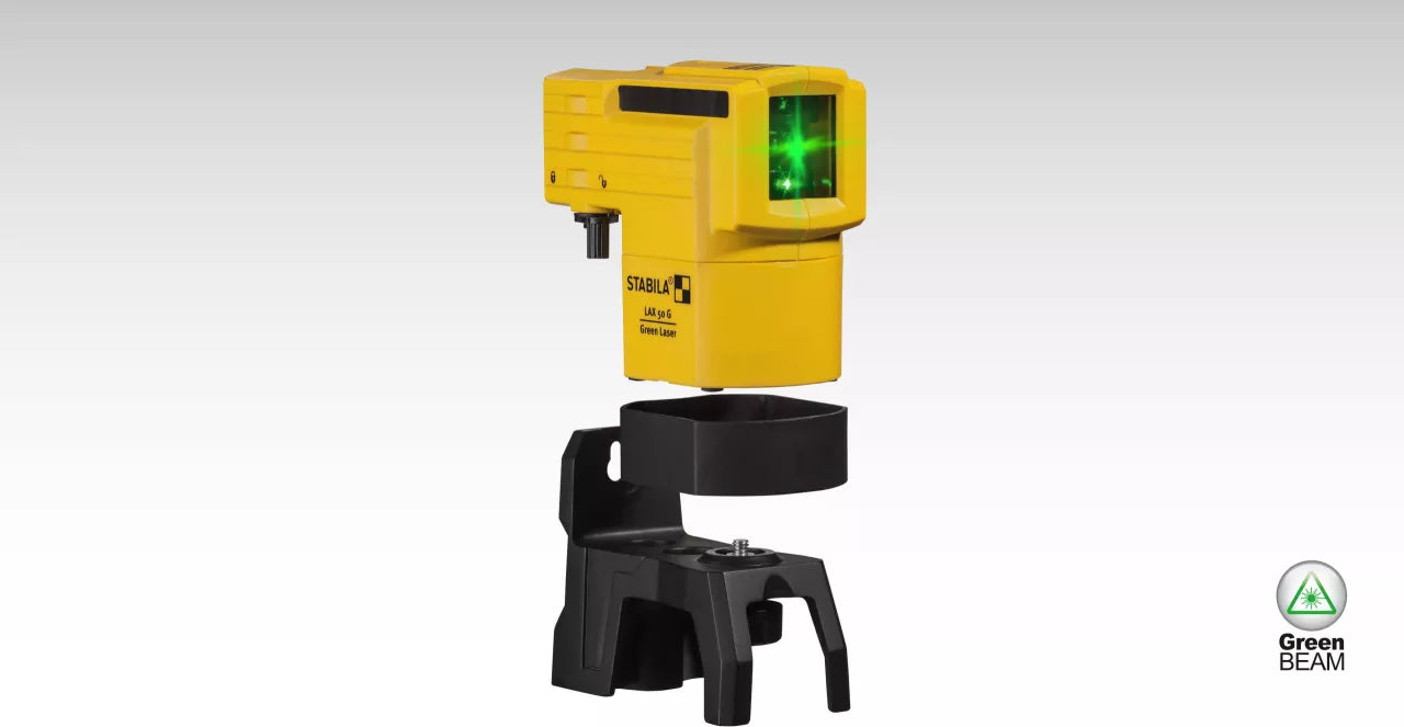 Stabila LAX 50 Green Cross-Line Laser Level Set with Pole