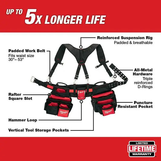 Milwaukee Contractor Work Belt with Suspension Rig 48-22-8120