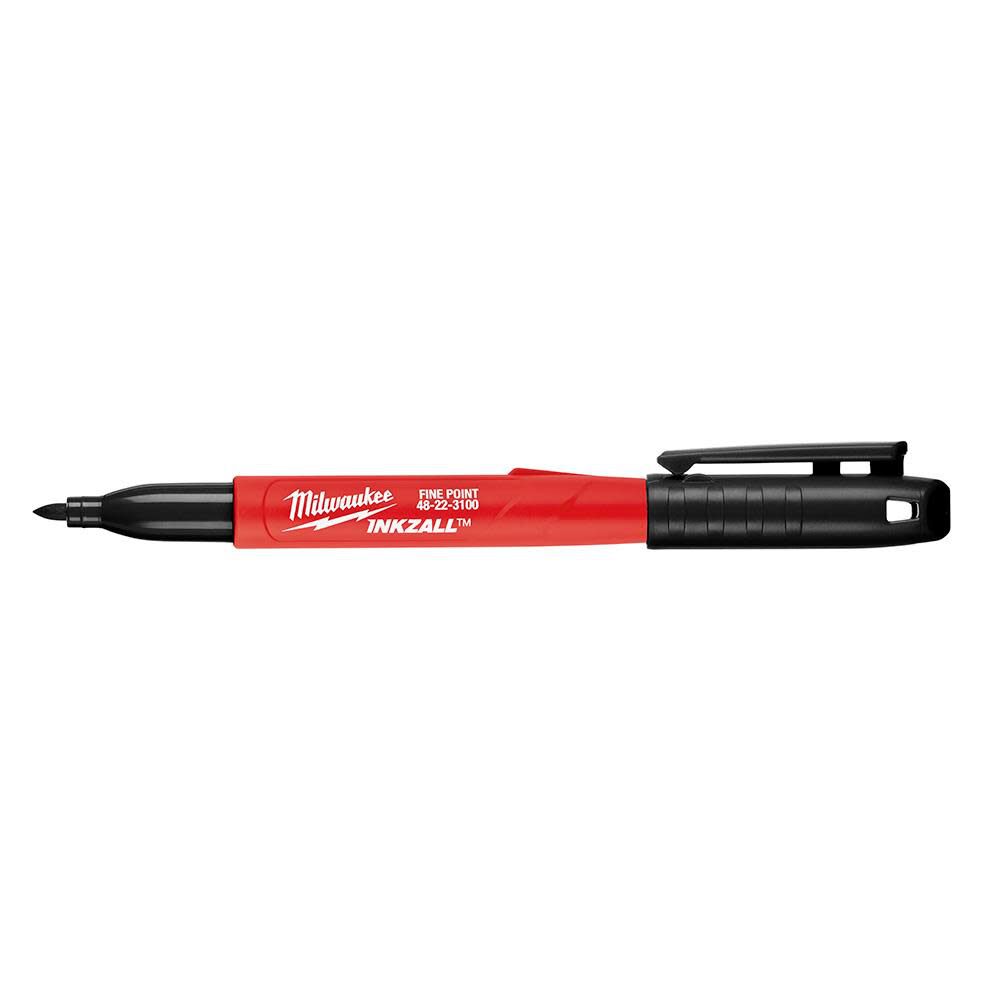 Milwaukee INKZALL 12PC Fine Point Black Marker Milwaukee Tools