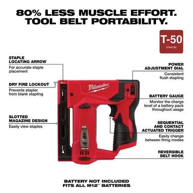 Milwaukee M12™ 3/8" Crown Stapler
