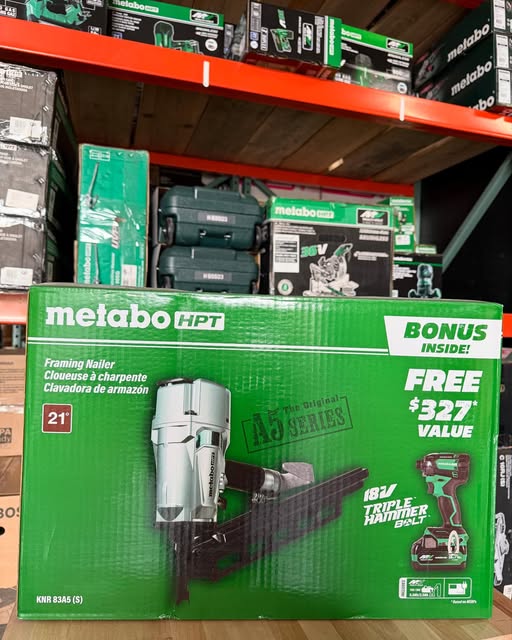 Product Spotlight: Power Meets Precision with the Metabo HPT NR83A5S Framing Nailer (Bonus Impact Driver Included!)