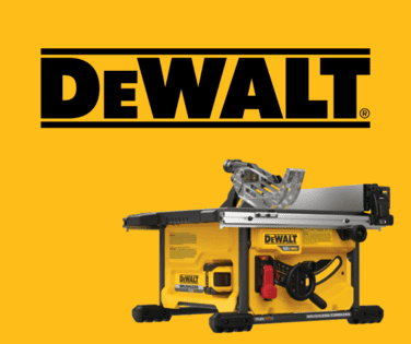 DeWalt Logo with a table saw