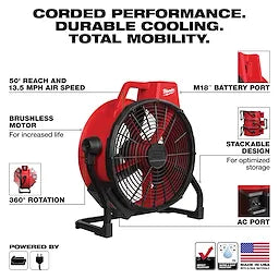 MILWAUKEE M18™ Brushless 18" Fan 0821-20