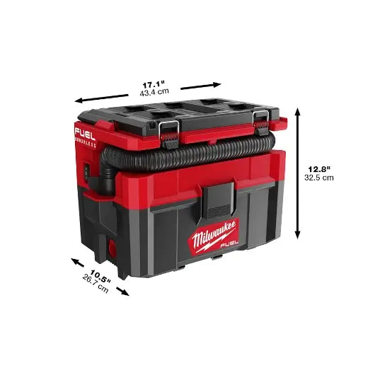 Tool box with dimensions labeled on a white background