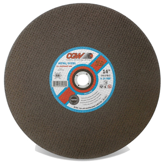 CGW 35582 14" X 1/8" X 1" Type 1 24-Grit Aluminum Oxide Cutting Wheel CGW