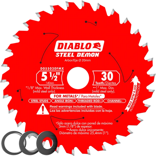 Diablo D055030FMX 5‑1/2" x 30-Teeth Steel Demon™ Saw Blade for Medium Metal Diablo