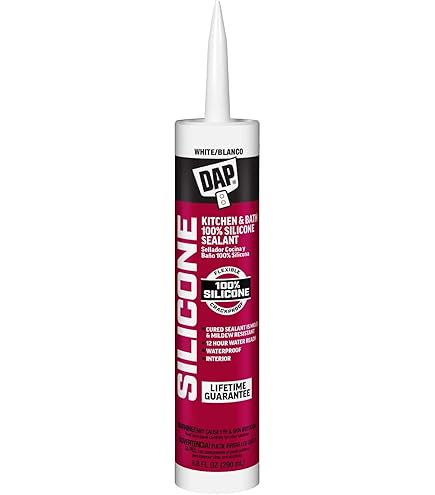 DAP silicone sealant cartridge on a white background