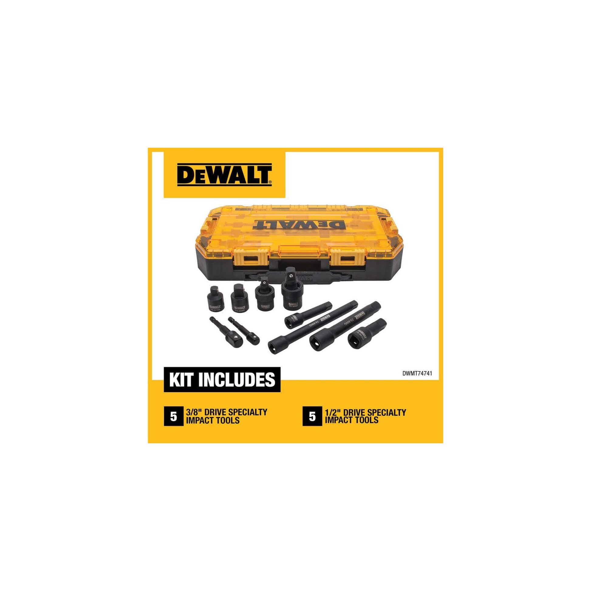 DEWALT Impact Driver Socket Adapter Set, 10-Piece 3/8" & 1/2" Drive Metric DeWalt