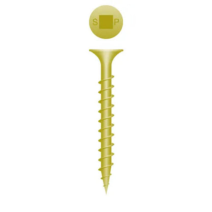 822QCY Square Drive Bugle Head, Coarse Thread, Zinc Yellow Plated, 8 x 2-1/2, Box of 2,500