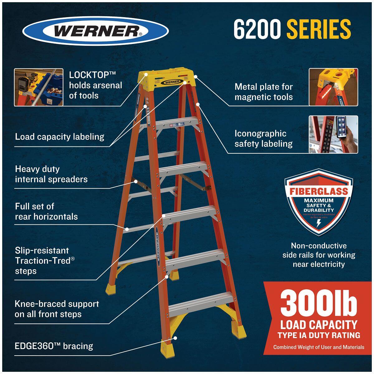 Fiberglass 4ft Step Ladder 6204