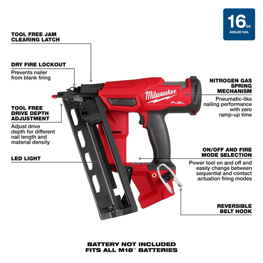 M18 FUEL 16 Gauge Angled Finish Nailer 2841-20
