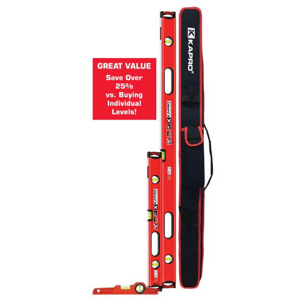 Kapro 4-Piece Pro Contractor Level Set – Apollo Box Levels & 724 ...