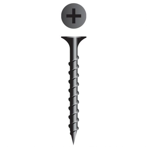 614C- #6 1 1/4'' Phillips Black Coarse Screws 8M