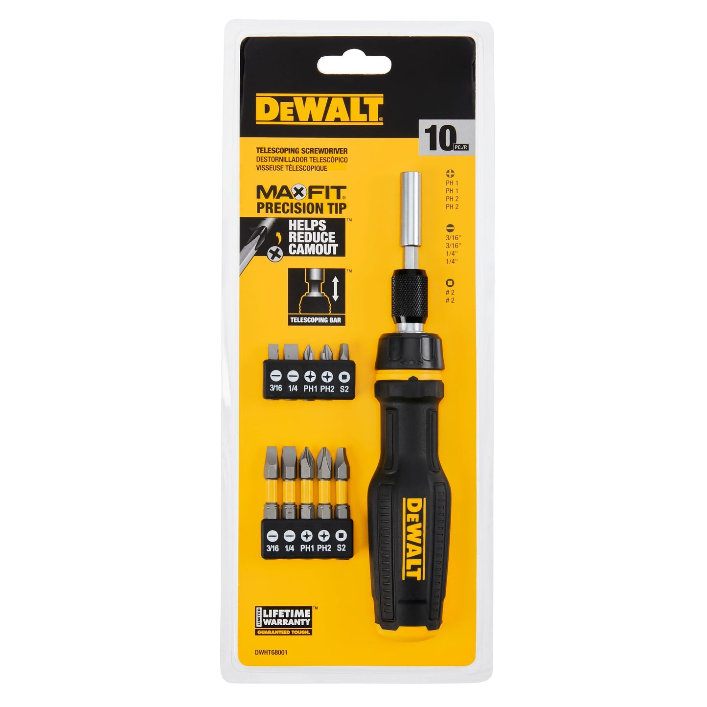 DEWALT Maxfit 10Pc Telescopting Multi-Bit Screwdriver