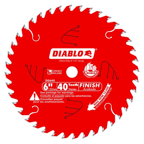 6 in. x 40 Tooth Finish Saw Blade for Port-Cable Saw Boss Diablo