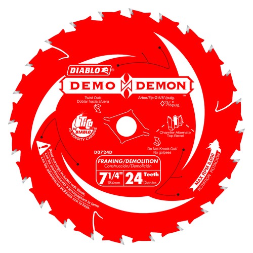 7-1/4 in. 24-Tooth ™ Framing/Demolition Saw Blade Diablo