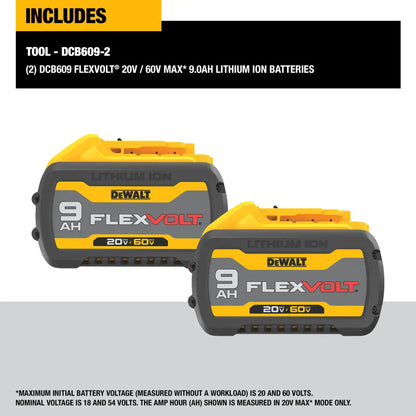20v/60v Max Flexvolt 9.0AH Dual Pack DCB609-2
