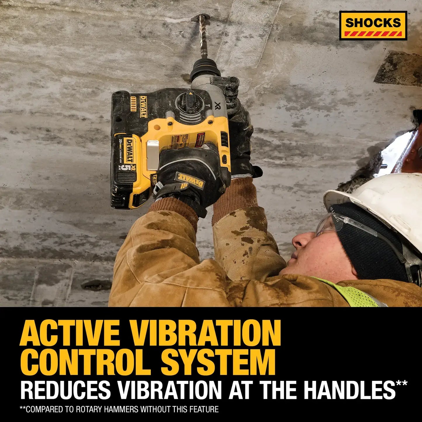 DeWalt 20V MAX* XR Brushless Li-Ion Cordless 1" SDS+ L-Shape Concrete/Masonry Rotary Hammer (Tool Only) DCH273B