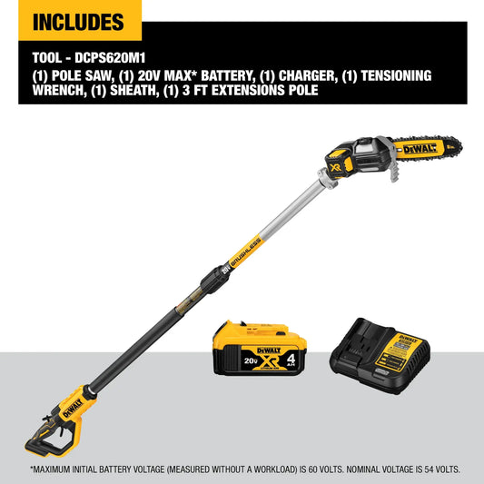 DEWALT 20V Pole Saw W/ 4Ah Battery DCPS620M1