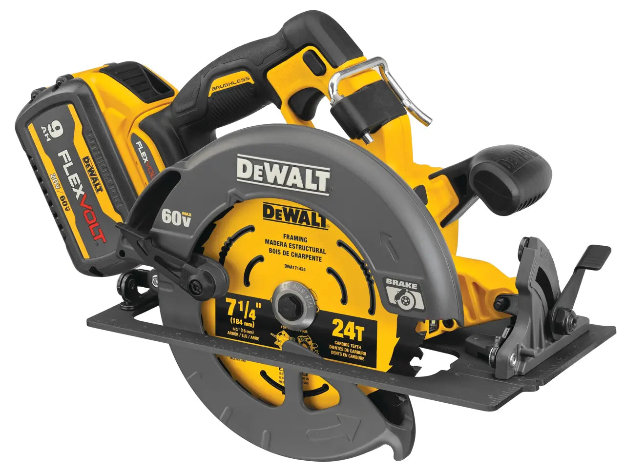 DEWALT Flexvolt 60V Max Brushless7-1/4 In. Cordless Circular Saw With Brake Kit DCS578X2