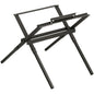 A black DEWALT table saw stand