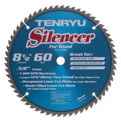 Silencer-Series 8-1/2" X 60T 5/8" Arbor Saw Blade Silencer