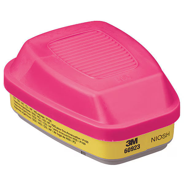Combination Cartridge/Filter, Acid Gas (AG)/Organic Vapor (OV)/P100, Bayonet, Magenta/Yellow