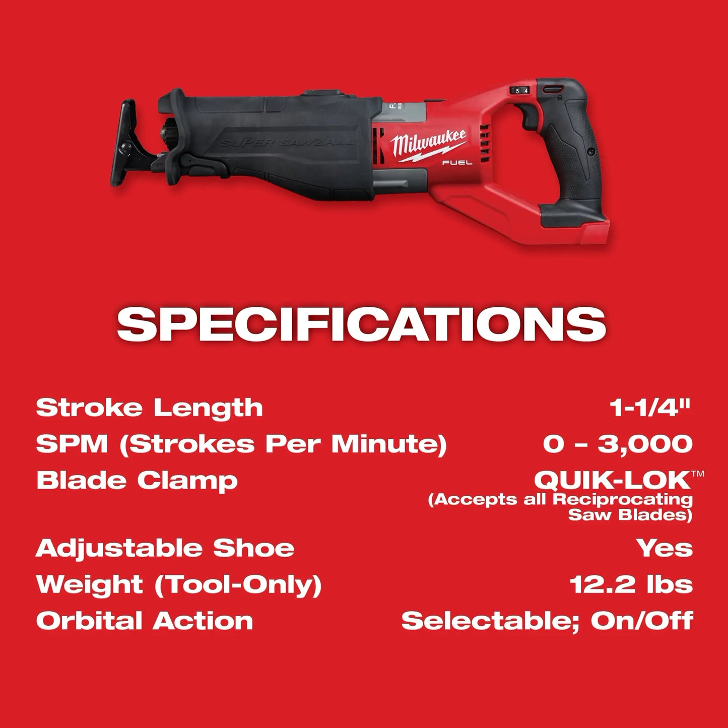 M18 FUEL™ SUPER SAWZALL® Reciprocating Saw Kit 2722-21HD