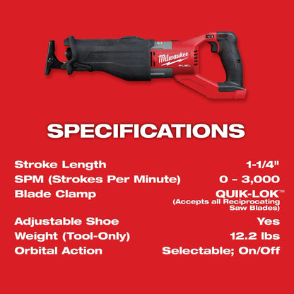 M18 FUEL™ SUPER SAWZALL® Reciprocating Saw Kit 2722-21HD
