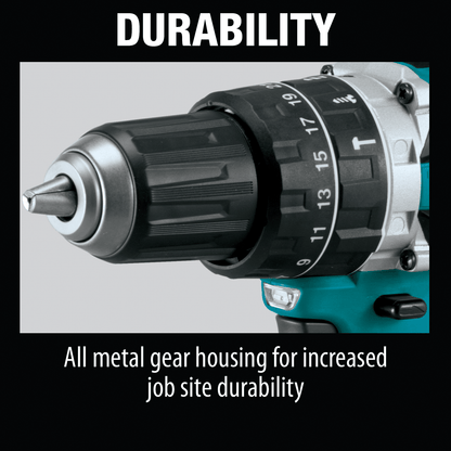 Makita 18V LXT® Lithium‑Ion Compact Brushless Cordless 1/2" Hammer Driver‑Drill, Tool Only XPH12Z